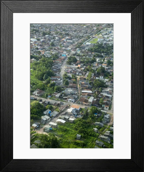 Framed Print : South America, Brazil, Para state, Belem, Aerial view of the suburbs of Belem city