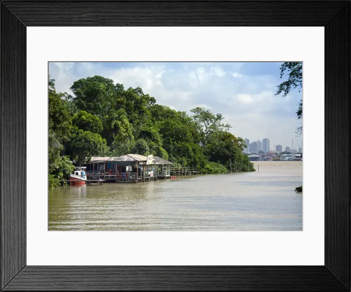 Framed Print : South America, Brazil, Para state, Belem, an igarape (creek) lined with varzea forest Framed Print : South America, Brazil, Para state, Belem, an igarape (creek) lined with varzea forest