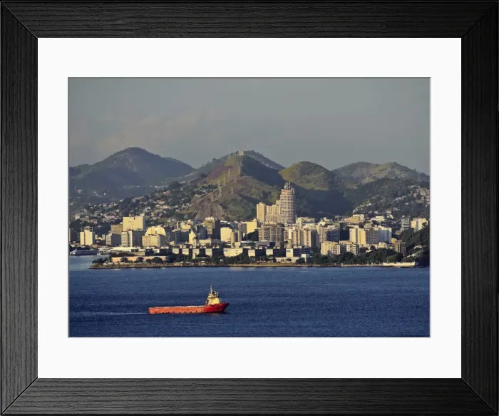 Framed Print : Brazil, City of Rio de Janeiro, View over Guanabara Bay towards Niteroi from the Parque Framed Print : Brazil, City of Rio de Janeiro, View over Guanabara Bay towards Niteroi from the Parque