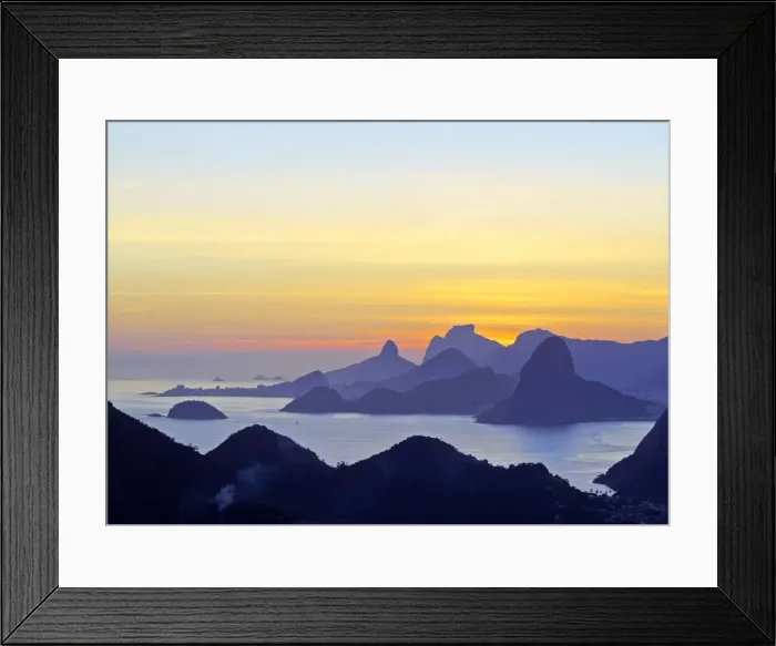 Framed Print : Brazil, State of Rio de Janeiro, Sunset over Rio de Janeiro viewed from Parque da Framed Print : Brazil, State of Rio de Janeiro, Sunset over Rio de Janeiro viewed from Parque da