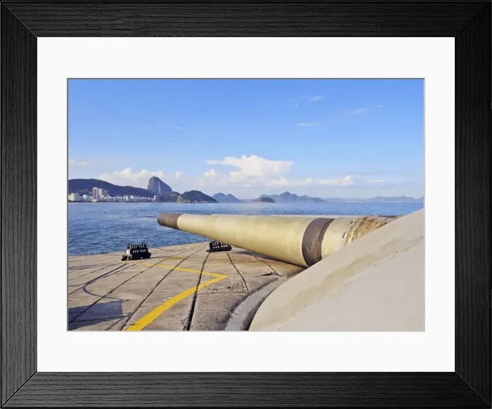 Framed Print : Brazil, City of Rio de Janeiro, View of the Fort Copacabana with the Sugarloaf Mountain Framed Print : Brazil, City of Rio de Janeiro, View of the Fort Copacabana with the Sugarloaf Mountain