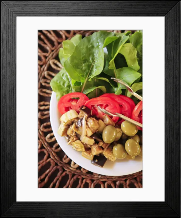 Framed Print : Brazil, Maranhao, Brazilian tomato, olive, aubergine and pumpkin salad Framed Print : Brazil, Maranhao, Brazilian tomato, olive, aubergine and pumpkin salad