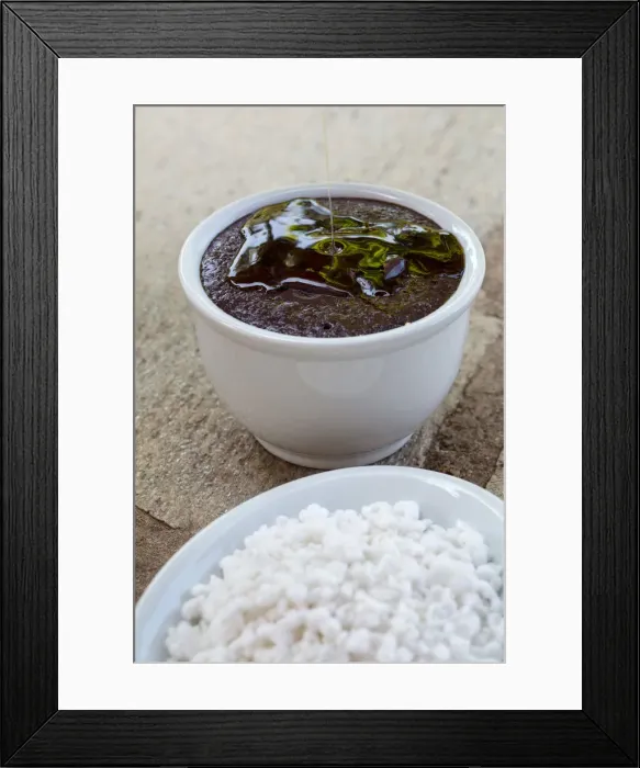 Framed Print : South America, Brazil, Para, pulped Acai berry served with honey and tapioca -
