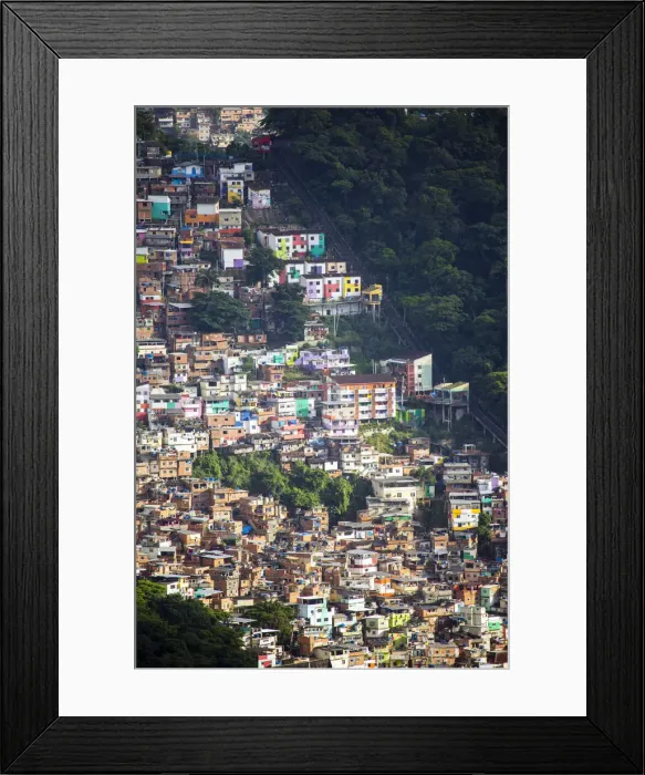 Framed Print : South America, Brazil, Rio de Janeiro, Santa Marta favela in Botafogo Framed Print : South America, Brazil, Rio de Janeiro, Santa Marta favela in Botafogo