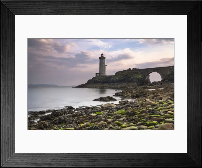 Framed Print : Petit Minou lighthouse at sunset, Plouzana village, Brest district, Finistere, Brittany Framed Print : Petit Minou lighthouse at sunset, Plouzana village, Brest district, Finistere, Brittany