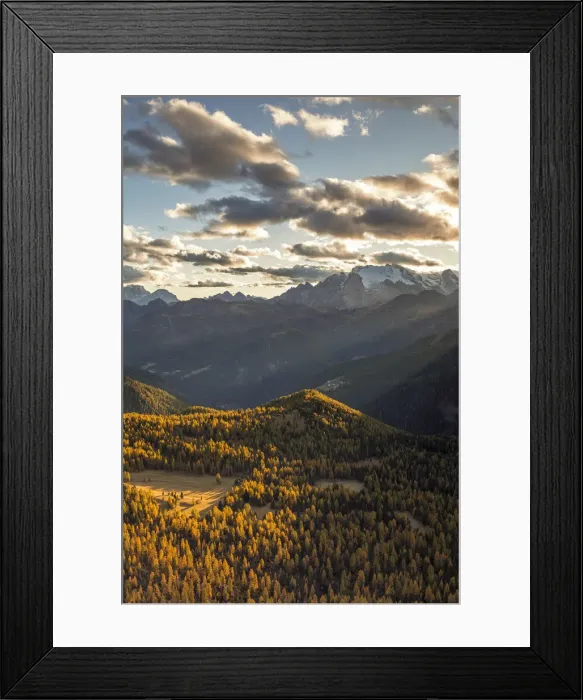 Framed Print : Mount Marmolada at sunset, Rocca Pietore, Belluno district, Veneto, Italy Framed Print : Mount Marmolada at sunset, Rocca Pietore, Belluno district, Veneto, Italy