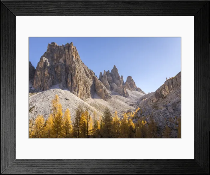 Framed Print : The walls of Croda da Lago dominate the Formin Valley, Giau Pass, Belluno district, Veneto Framed Print : The walls of Croda da Lago dominate the Formin Valley, Giau Pass, Belluno district, Veneto