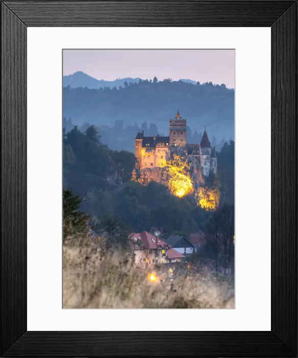 Framed Print : Bran Castle by night, Bran district, Transylvania, Romania Framed Print : Bran Castle by night, Bran district, Transylvania, Romania