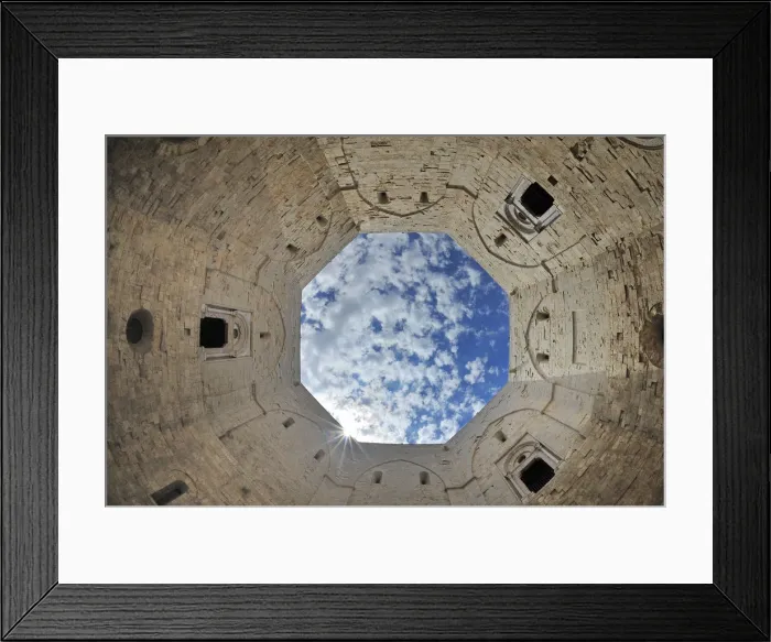 Framed Print : Courtyard of Castel del Monte castle, Andria province, Apulia region, Italy, Europe Framed Print : Courtyard of Castel del Monte castle, Andria province, Apulia region, Italy, Europe