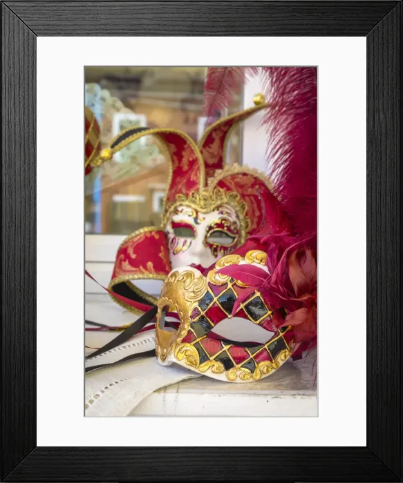 Framed Print : Venetians masks, Burano artisanship, Burano village, Venice district, Veneto, Italy Framed Print : Venetians masks, Burano artisanship, Burano village, Venice district, Veneto, Italy