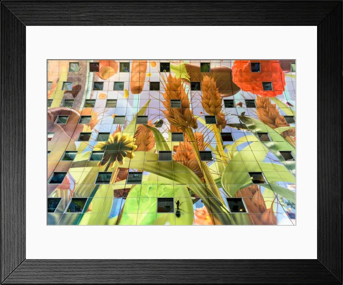 Framed Print : Artwork in Market Hall, Markthal, Binnenrotte square in Rotterdam, Netherlands