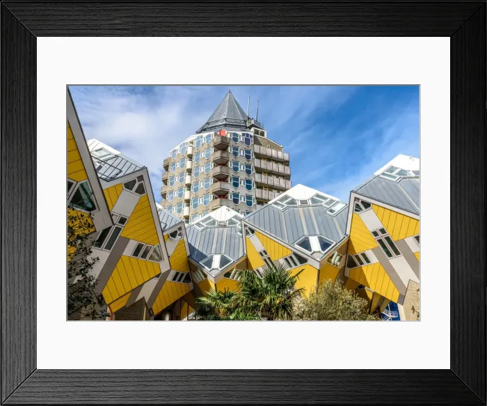 Framed Print : Cube houses in Overblaak Street in Rotterdam, Netherlands Framed Print : Cube houses in Overblaak Street in Rotterdam, Netherlands