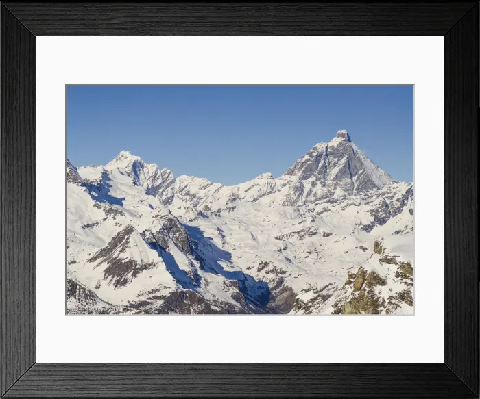 Framed Print : Dent d Herens and Matterhorn (seen from Val d Ayas, Valla e d Aoste) Framed Print : Dent d Herens and Matterhorn (seen from Val d Ayas, Valla e d Aoste)