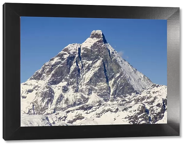 Matterhorn, south face, seen from Ayas Valley, Aosta Valley, Italian alps, Italy
