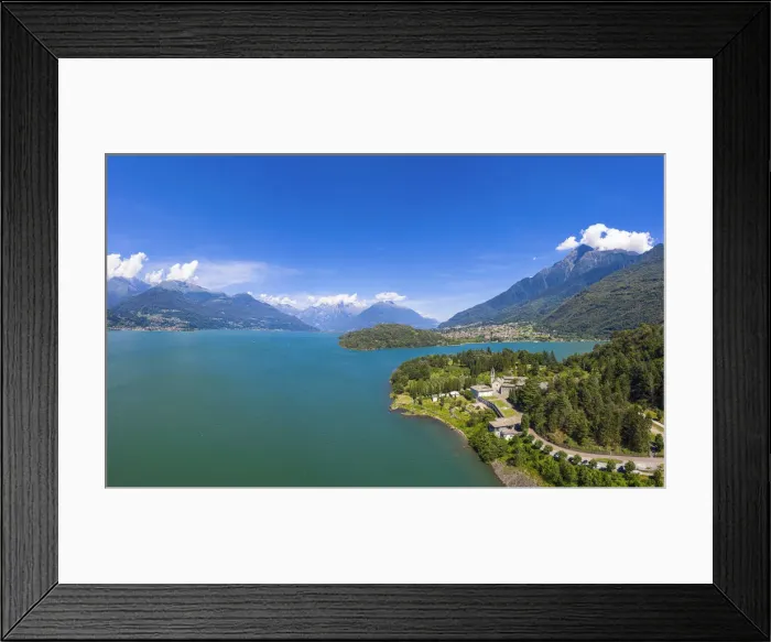 Framed Print : Aerial view of Piona Abbey(Abbazia Priorato di Piona), Province of Lecco, Como Lake Framed Print : Aerial view of Piona Abbey(Abbazia Priorato di Piona), Province of Lecco, Como Lake