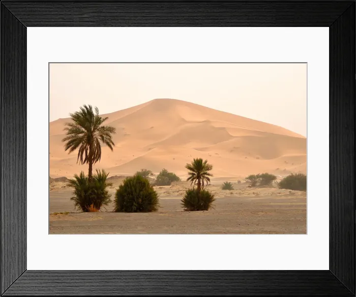 Framed Print : A big sand dunes in the desert of Erg Chebbi, Sahara. Morocco, North Africa