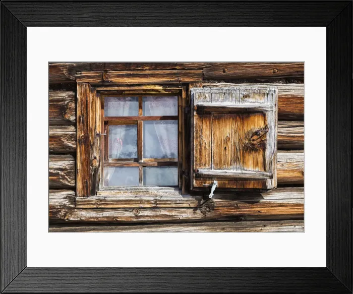 Framed Print : Detail of a typical house in the walser small village of Sertig Dorfli. Sertigtal Framed Print : Detail of a typical house in the walser small village of Sertig Dorfli. Sertigtal