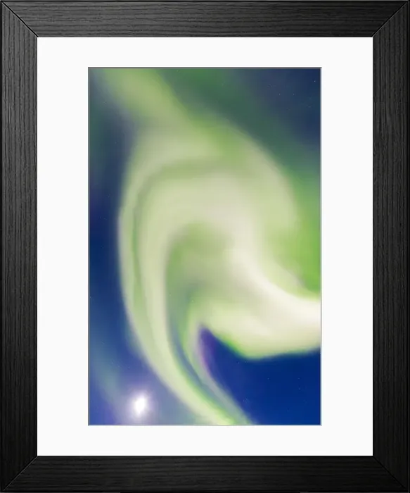 Framed Print : Northern lights in the night sky illuminated by the moon Framed Print : Northern lights in the night sky illuminated by the moon