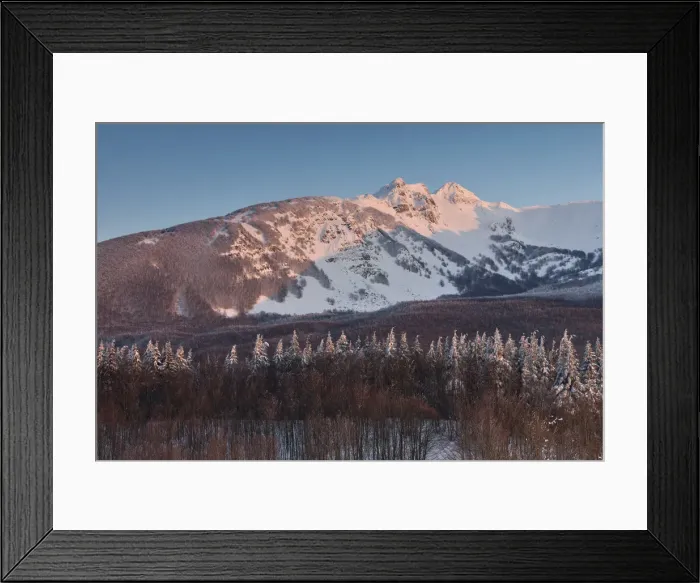 Framed Print : Winter sunset at Cerreto Pass, municipality of Ventasso, Emilia Romagna district, Italy Framed Print : Winter sunset at Cerreto Pass, municipality of Ventasso, Emilia Romagna district, Italy