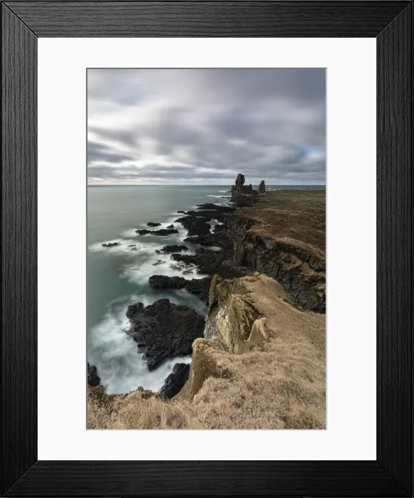 Framed Print : the stretch of coast of the Londragar, Vesturland, Western Iceland, Europe Framed Print : the stretch of coast of the Londragar, Vesturland, Western Iceland, Europe