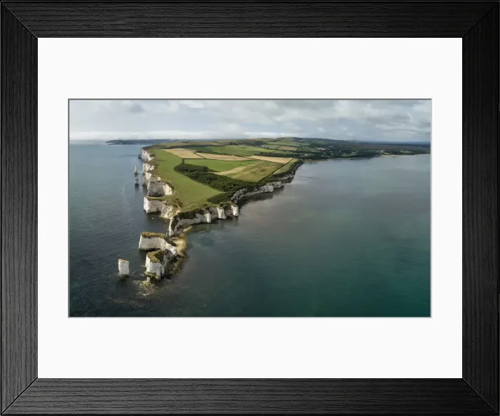 Framed Print : Old Harry Rocks, Studland, Dorset, England, UK