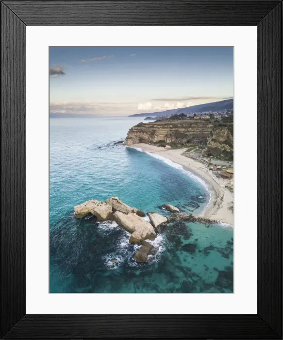 Framed Print : Tropea, Province of Vibo Valentia, Calabria, Italy. Top view Scoglio di Riaci Framed Print : Tropea, Province of Vibo Valentia, Calabria, Italy. Top view Scoglio di Riaci