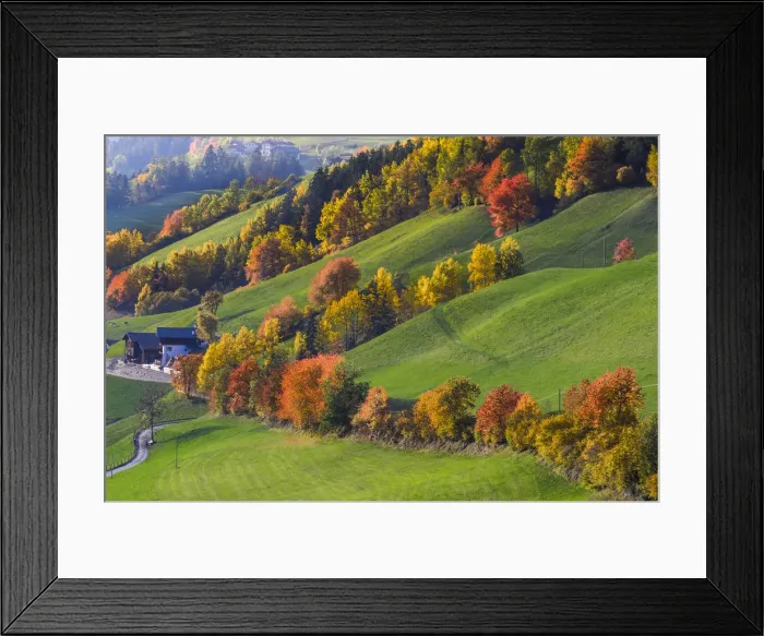 Framed Print : Autumn in Funes valley, Bolzano, Trentino Alto Adige, Italy Framed Print : Autumn in Funes valley, Bolzano, Trentino Alto Adige, Italy