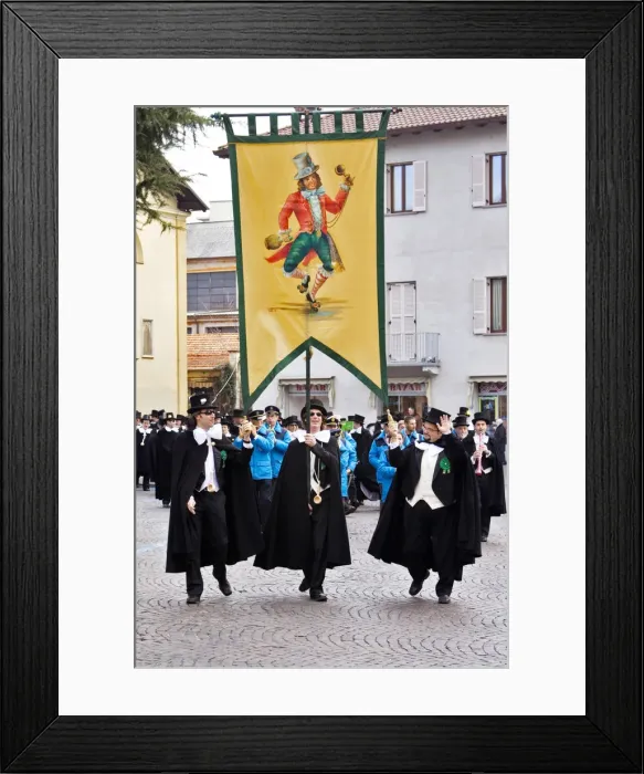 Framed Print : Borgosesia, Vercelli, Piedmont, Italy. Traditional Mercu Scurot