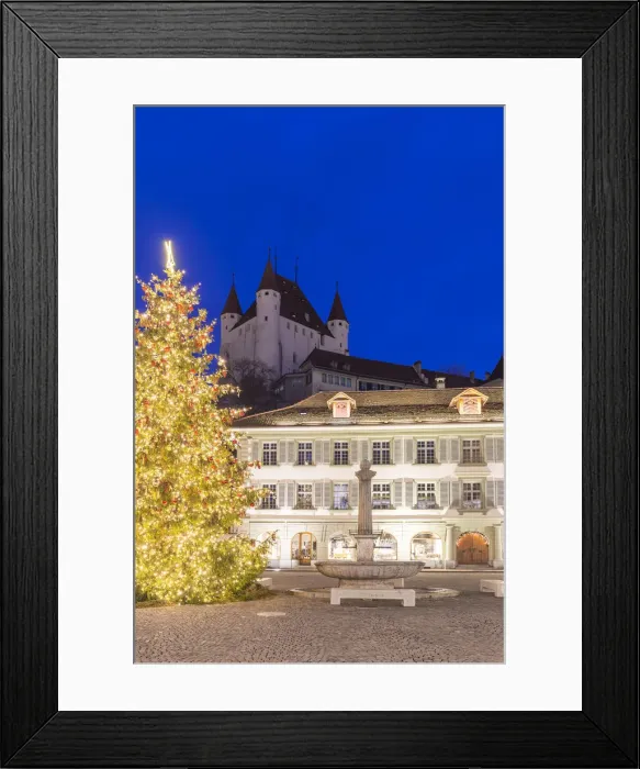 Framed Print : Christmas lights in the Rathausplatz. Thun, Canton of Bern, Switzerland, Europe Framed Print : Christmas lights in the Rathausplatz. Thun, Canton of Bern, Switzerland, Europe