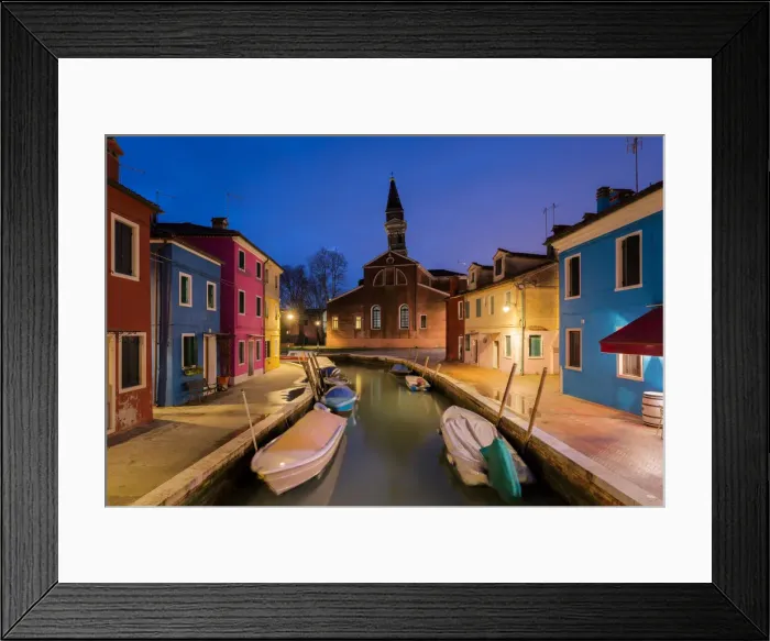 Framed Print : The leaning bell-tower of Burano at evening, Burano, Venice, Veneto, Italy Framed Print : The leaning bell-tower of Burano at evening, Burano, Venice, Veneto, Italy