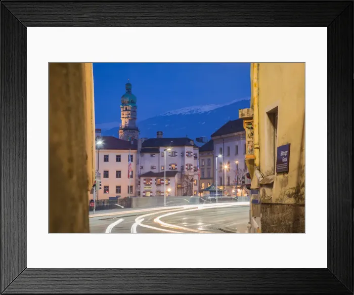 Framed Print : The inner city seen from Höttinger Gasse, Innsbruck, Tyrol, Austria Framed Print : The inner city seen from Höttinger Gasse, Innsbruck, Tyrol, Austria