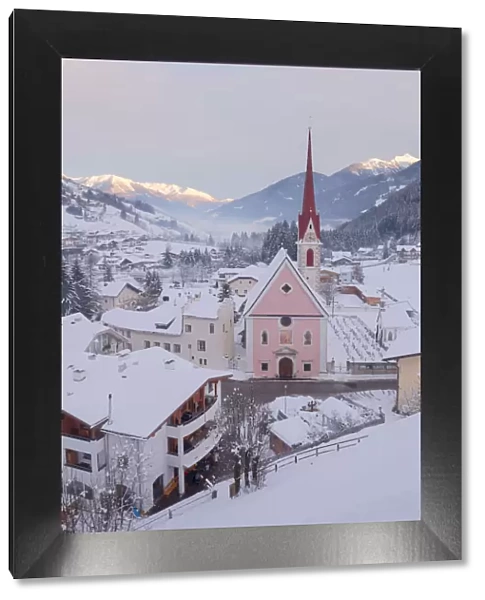 The snowy little town of Mareta in the Ridnaun Valley, Ridnaun Valley, Bolzano province