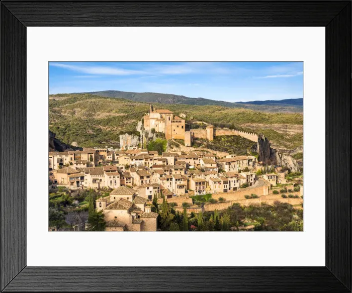 Framed Print : Alquezar village at sunset. Alquezar, Huesca, Spain Framed Print : Alquezar village at sunset. Alquezar, Huesca, Spain