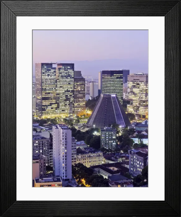 Framed Print : Brazil, City of Rio de Janeiro, City Center Skyline viewed from the Parque das Ruinas