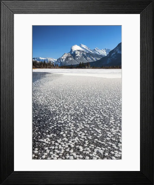 Framed Print : Frost Crystals on Vermillion Lakes, Banff National Park, Aberta, Canada Framed Print : Frost Crystals on Vermillion Lakes, Banff National Park, Aberta, Canada