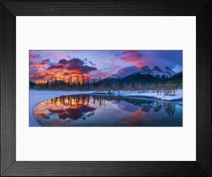 Framed Print : Sunrise Clouds Reflecting in Bow River, Aberta, Canada Framed Print : Sunrise Clouds Reflecting in Bow River, Aberta, Canada