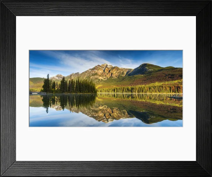 Framed Print : Pyramid Mountain Reflecting in Pyramid Lake, Jasper National Park, Alberta, Canada Framed Print : Pyramid Mountain Reflecting in Pyramid Lake, Jasper National Park, Alberta, Canada