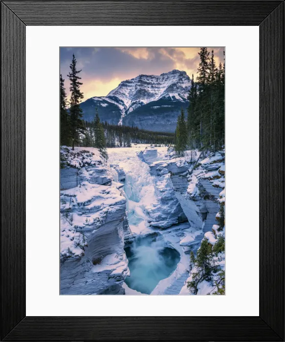 Framed Print : Athabasca Falls in Winter, Jasper National Park, Aberta, Canada