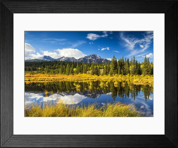 Framed Print : Pyramid Mountain Reflecting in Cottonwood Slough, Jasper National Park, Alberta, Canada Framed Print : Pyramid Mountain Reflecting in Cottonwood Slough, Jasper National Park, Alberta, Canada