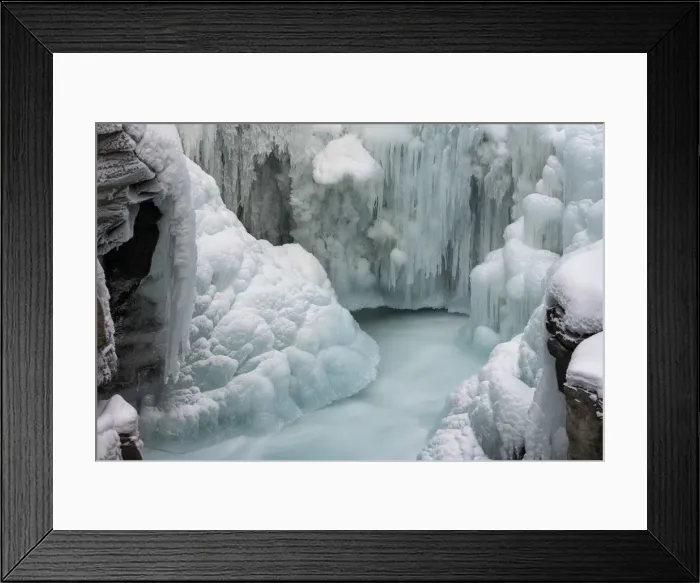 Framed Print : Lower Athabasca Falls in Winter, Alberta, Canada Framed Print : Lower Athabasca Falls in Winter, Alberta, Canada