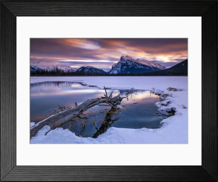 Framed Print : Vermillion Lake at Sunrise in Winter, Banff National Park, Aberta, Canada Framed Print : Vermillion Lake at Sunrise in Winter, Banff National Park, Aberta, Canada