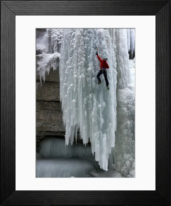 Framed Print : Ice Climber in Maligne Canyon, Jasper National Park, Aberta, Canada Framed Print : Ice Climber in Maligne Canyon, Jasper National Park, Aberta, Canada