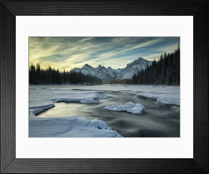 Framed Print : Athabasca River in Winter, Alberta, Canada