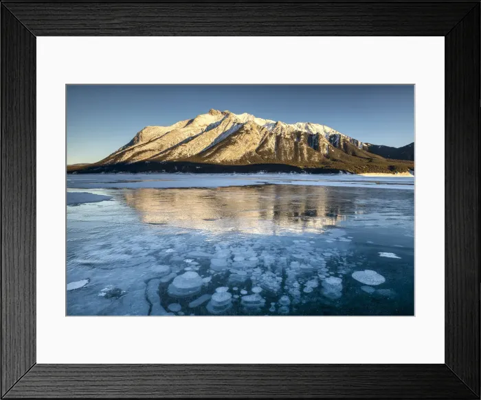 Framed Print : Frozen Bubbles on Abraham Lake, Alberta, Canada