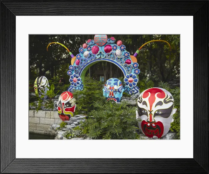 Framed Print : Decorative masks in Liwan Park, Guangzhou, Guangdong, China Framed Print : Decorative masks in Liwan Park, Guangzhou, Guangdong, China