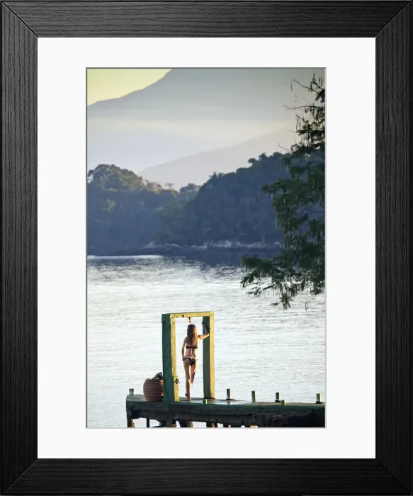 Framed Print : Angra dos Reis; Green Coast (Costa Verde) Ilha Grande, a model stands in an arch Framed Print : Angra dos Reis; Green Coast (Costa Verde) Ilha Grande, a model stands in an arch