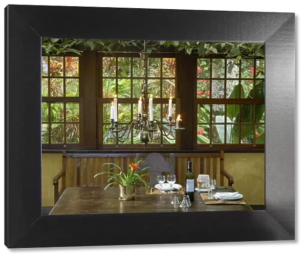 South America, Brazil, Paraty, Costa Verde (Green Coast), the dining room at Le Gite