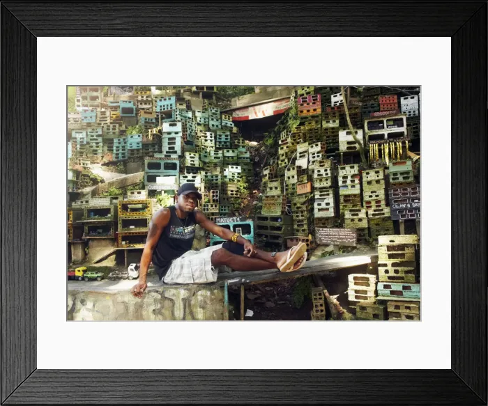 Framed Print : Cilan Oliveira at the Morrinho model favela project in Laranjeiras, Rio de Janeiro city Framed Print : Cilan Oliveira at the Morrinho model favela project in Laranjeiras, Rio de Janeiro city