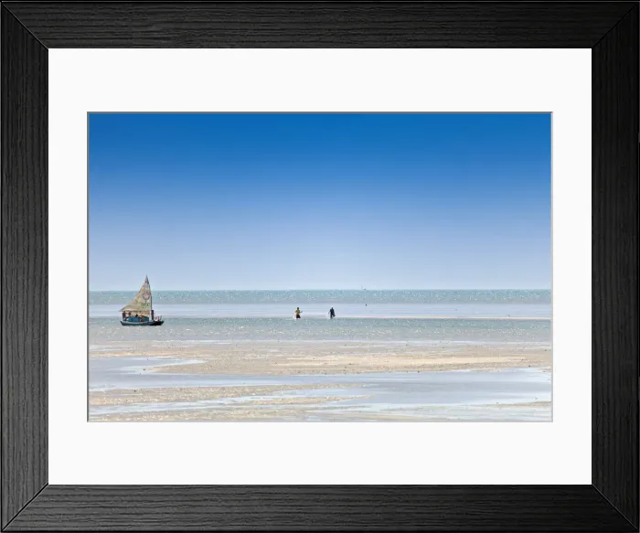 Framed Print : South America, Brazil, Ceara, Fortaleza, fishermen with nets and a jangada walking Framed Print : South America, Brazil, Ceara, Fortaleza, fishermen with nets and a jangada walking