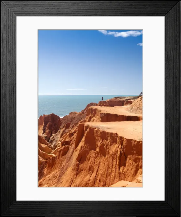Framed Print : South America, Brazil, Ceara, Morro Branco, a photographer stops to take pictures Framed Print : South America, Brazil, Ceara, Morro Branco, a photographer stops to take pictures
